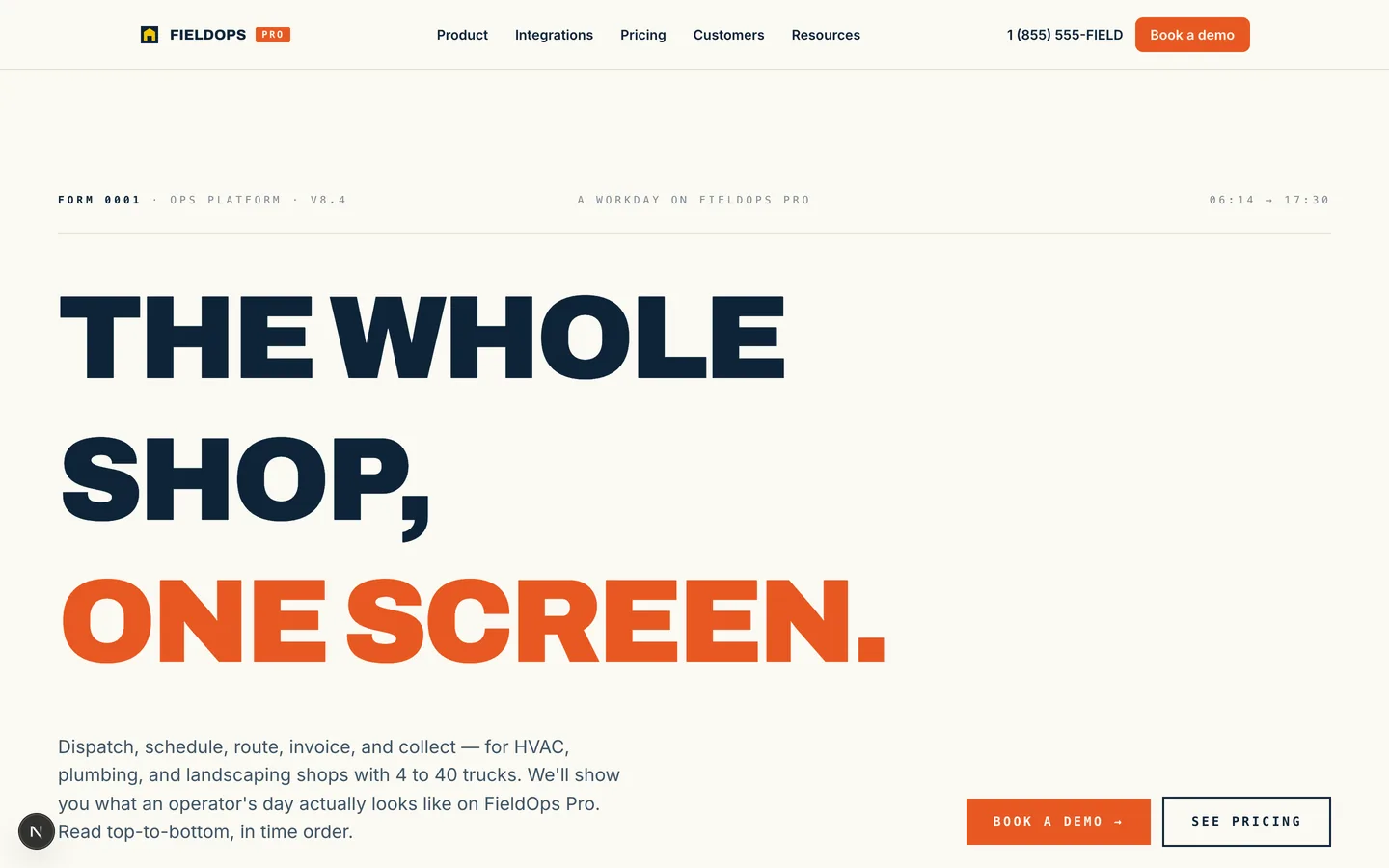 FieldOps Pro — sample saas website designed and built by SearchPod