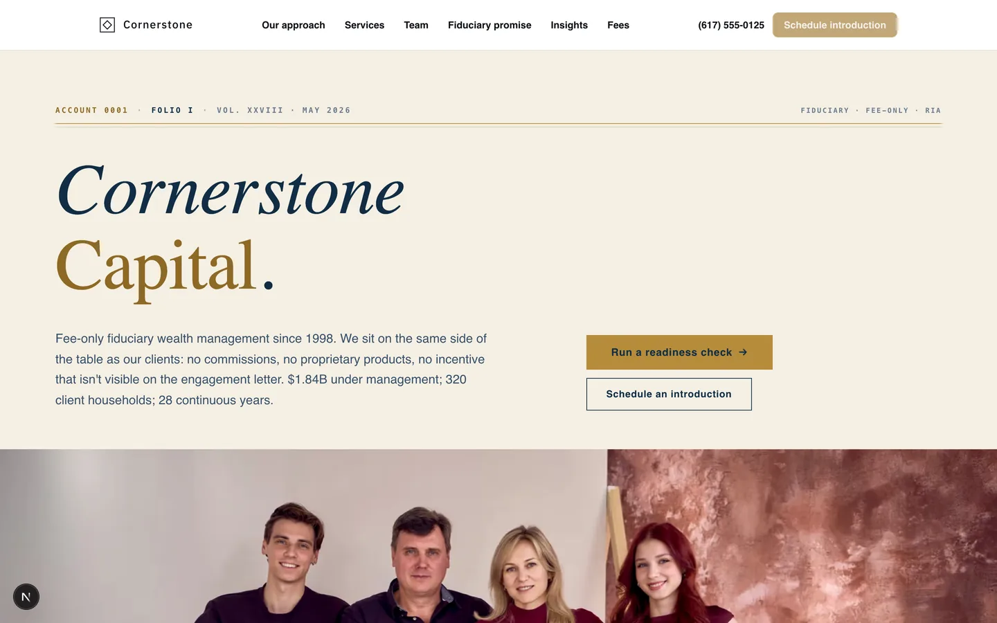 Finance sample site preview — Cornerstone Capital