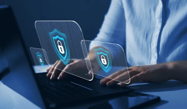 Website security infrastructure protecting business data with HTTPS and security headers