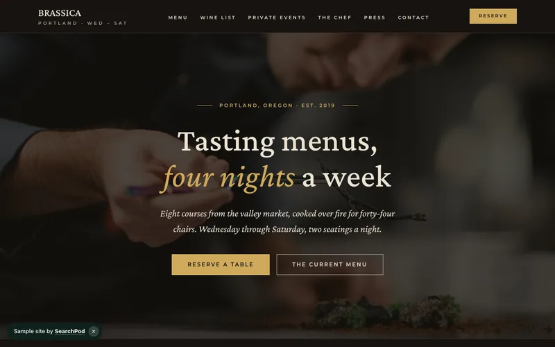 Brassica — homepage of the live sample site