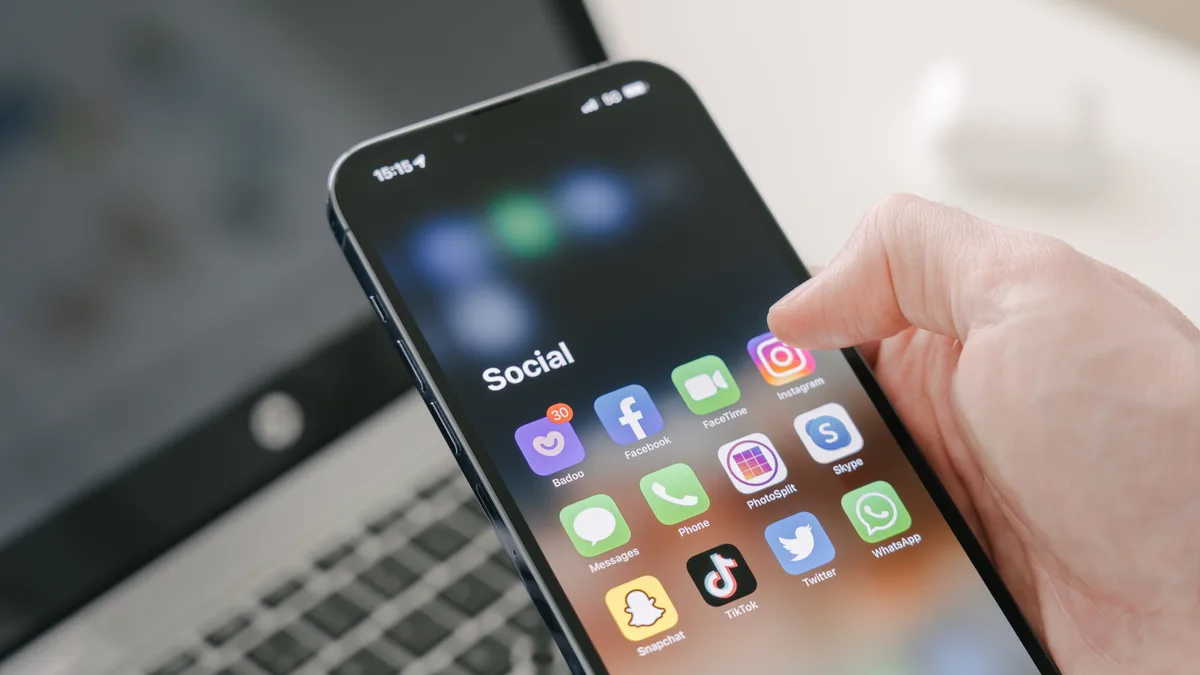 Instagram marketing on mobile smartphone